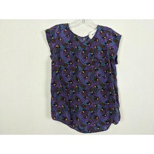 Aliceblue Stitch Fix purple tunic‎ silk blouse S